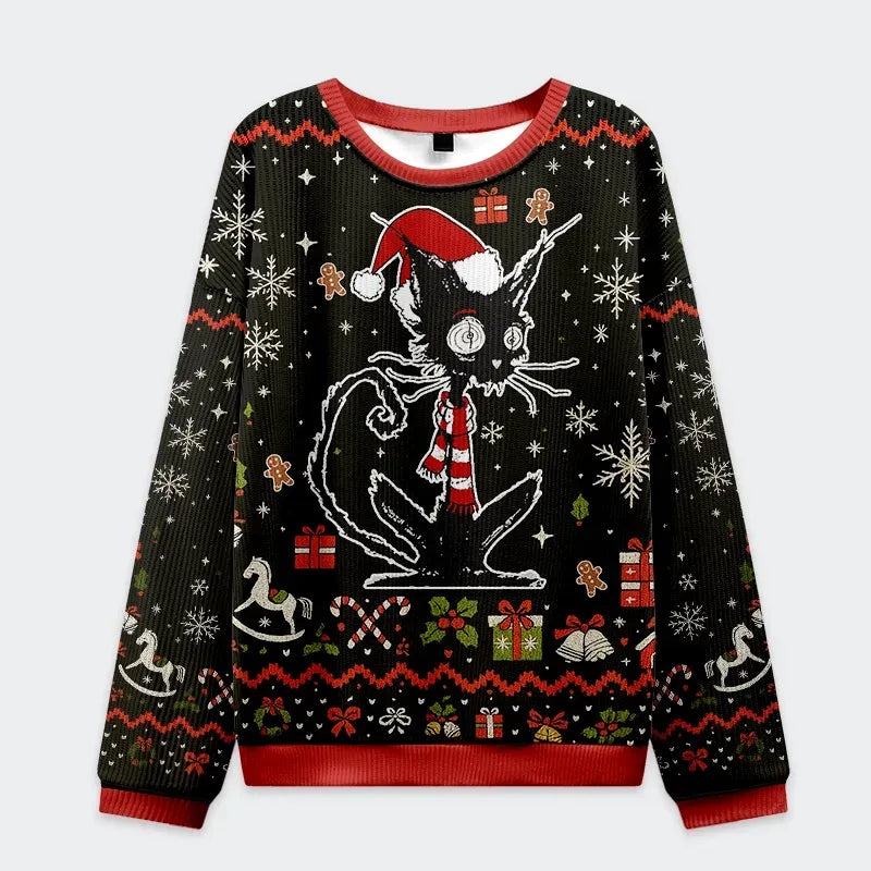 ugly christmas sweatshirt for cat lovers