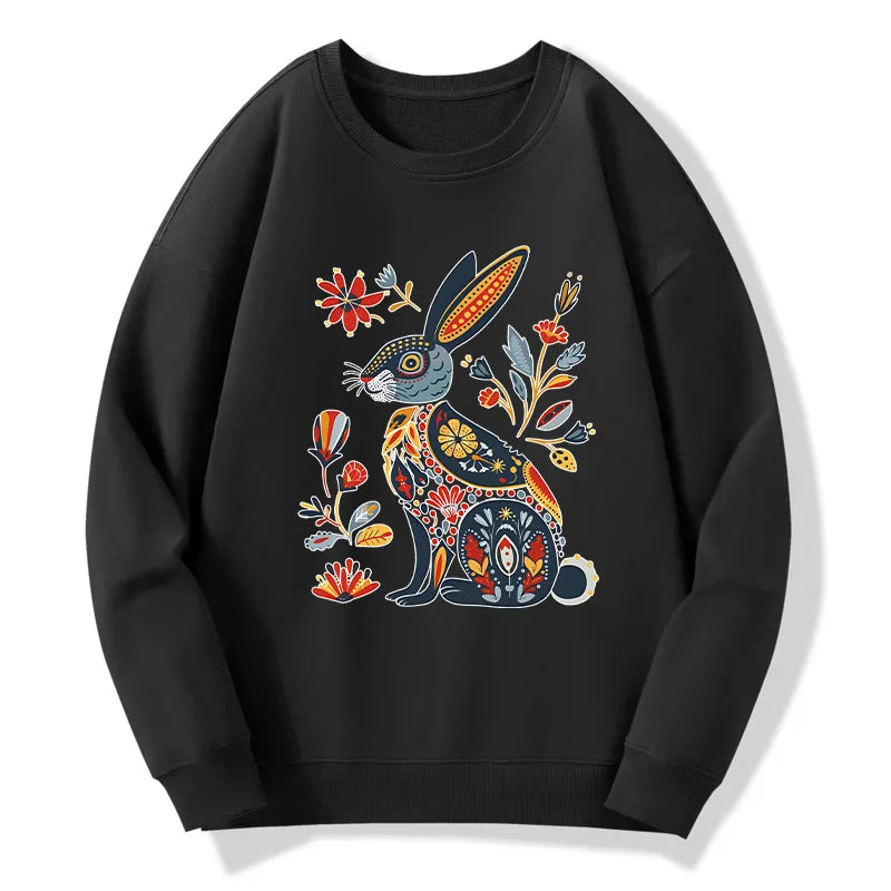 Kyoto-Lion Folk Hare Bloom Classic Sweatshirt