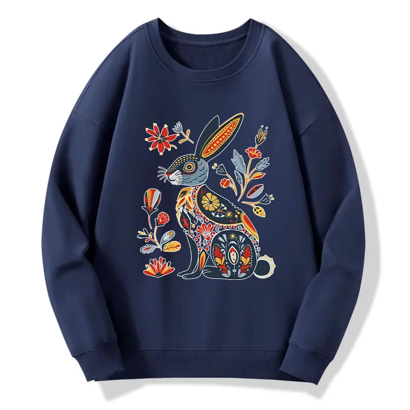 Kyoto-Lion Folk Hare Bloom Classic Sweatshirt