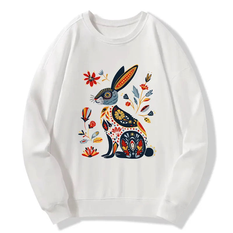 Kyoto-Lion Folk Hare Bloom Classic Sweatshirt