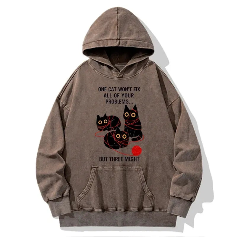 Three Cats Fix Problems Hoodie Best Seller