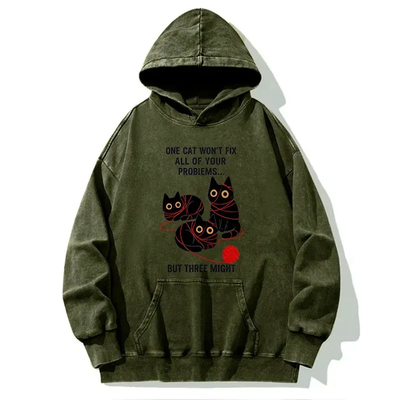 Three Cats Fix Problems Hoodie Best Seller