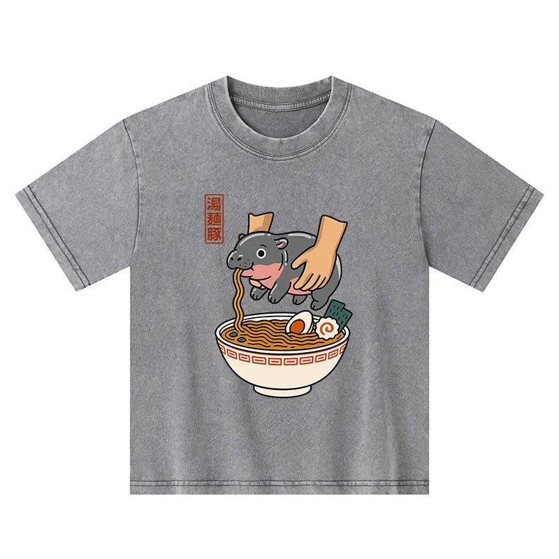 Kyoto-Lion Noodles Got Me Kids Washed T-Shirt