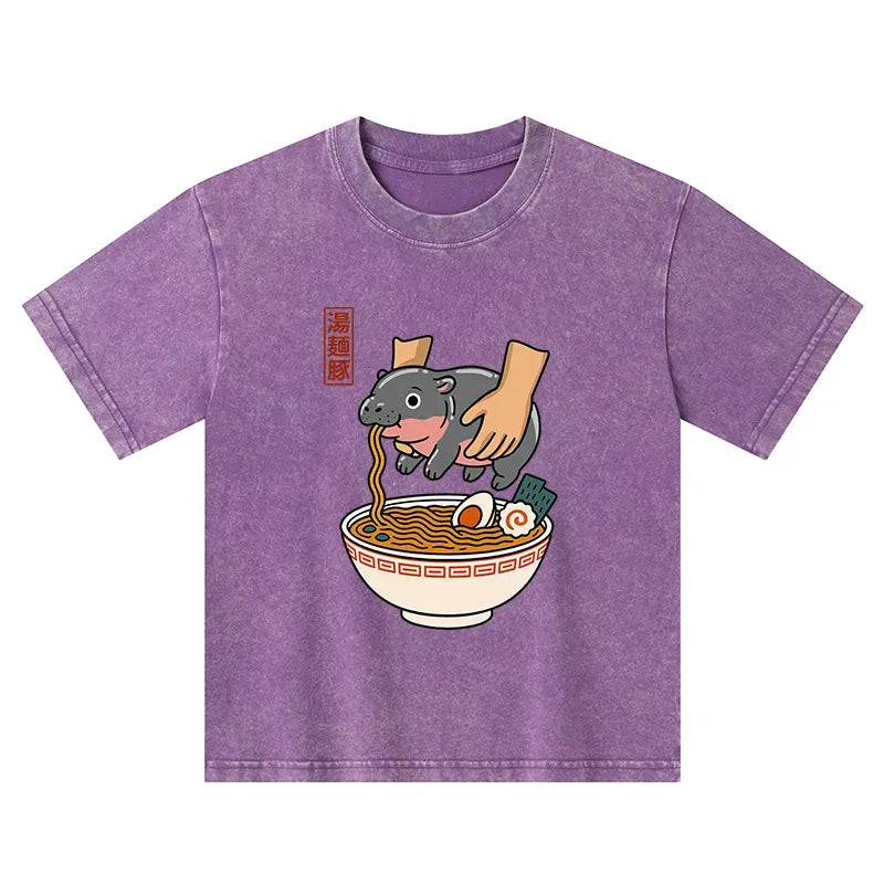 Kyoto-Lion Noodles Got Me Kids Washed T-Shirt