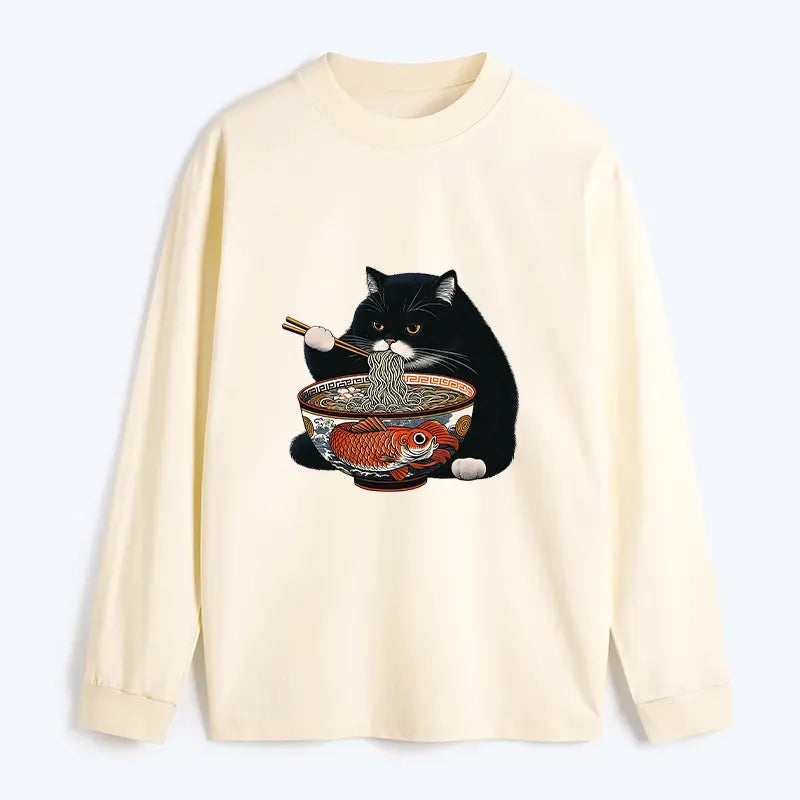 Japanese Cat Ramen Long Sleeve T-Shirt