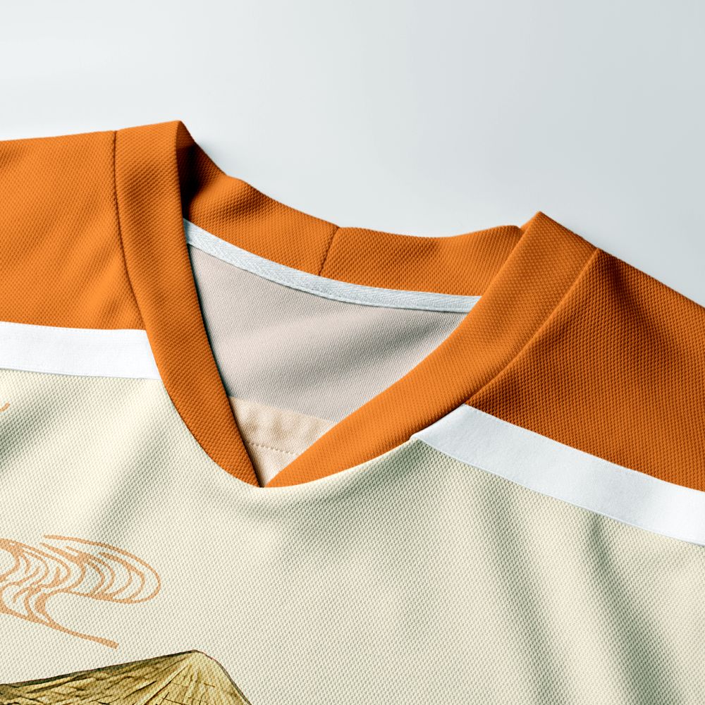 Kyoto-Lion Zen Relax Cat Graphic Long-Sleeve Hockey Jersey