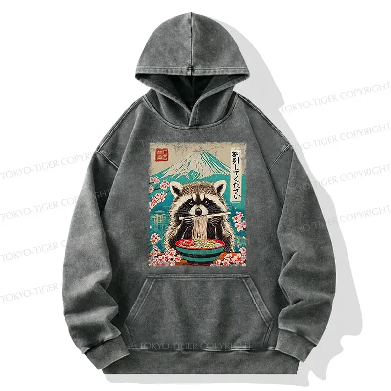 Funny raccoon discount hoodie streetwear