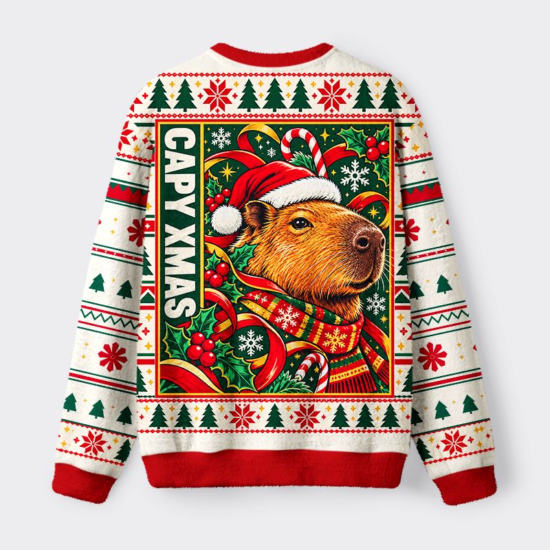 Kyoto-Lion Capybara In Christmas Costume Christmas Ugly Sweatshirt
