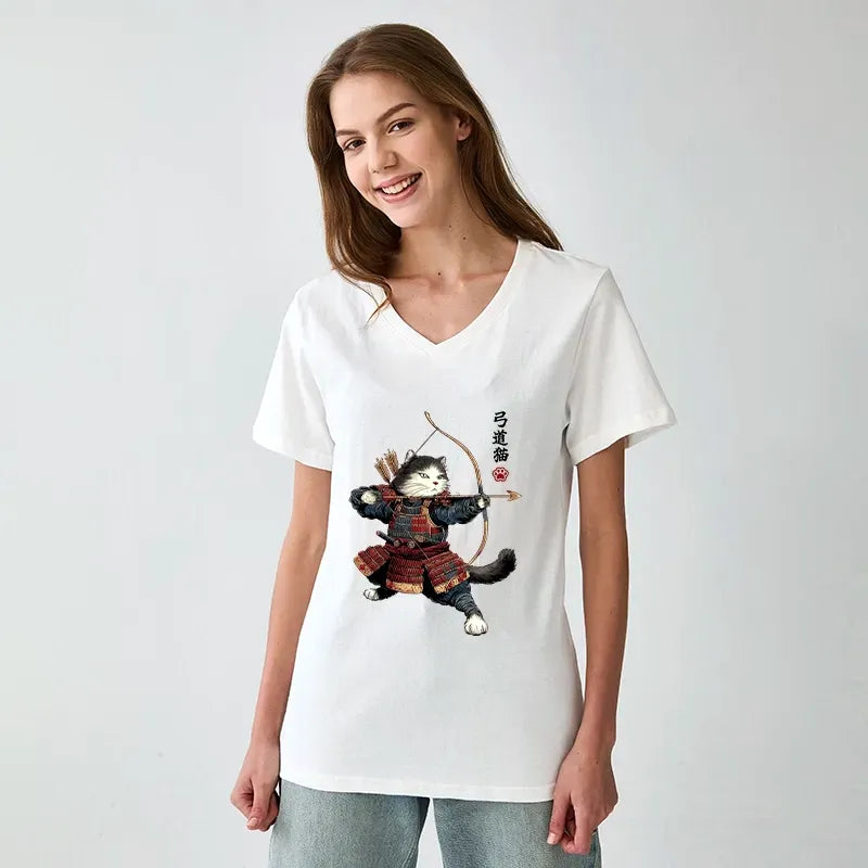 Kyoto Lion Japanese Culture V-Neck Gift for Her