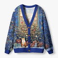 Kyoto-Lion Meowy Christmas Wonderland Ugly Cardigan Sweater