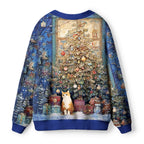 Kyoto-Lion Meowy Christmas Wonderland Ugly Cardigan Sweater