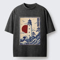 Japanese wave washed t-shirt on sale
