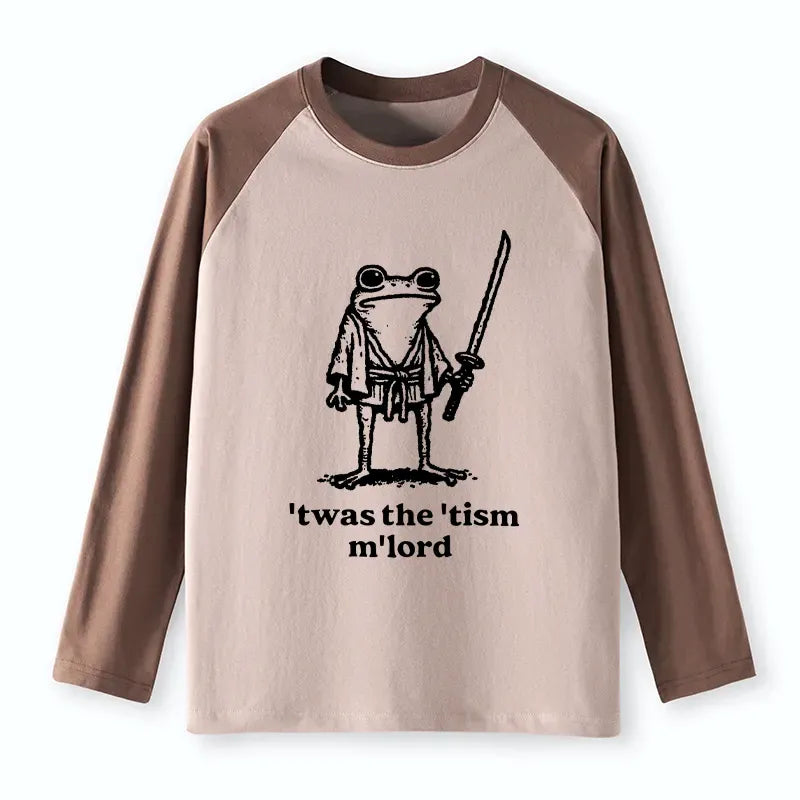 Kyoto-Lion Focused Samurai Frog Raglan Long Sleeve T-shirt