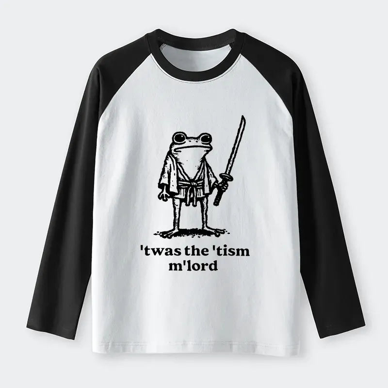 Kyoto-Lion Focused Samurai Frog Raglan Long Sleeve T-shirt