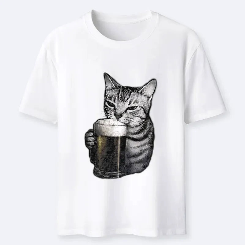 Japanese vintage cat t-shirt for streetwear