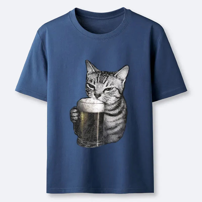 Japanese vintage cat t-shirt for streetwear
