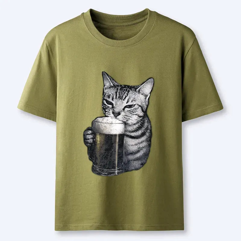 Japanese vintage cat t-shirt for streetwear