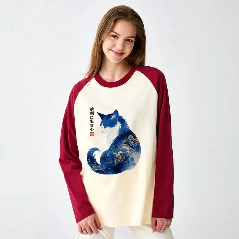 Unisex Cotton Cat T-shirt for Daily Wear