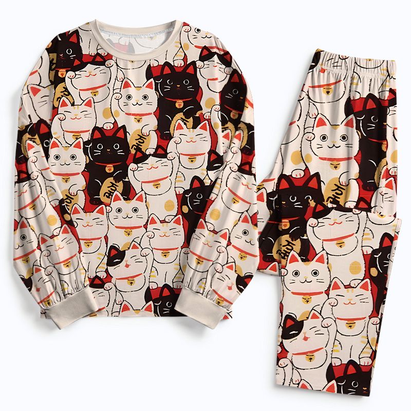 Kyoto-Lion Lucky Cat Family Pajama Sets