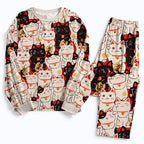 Kyoto-Lion Lucky Cat Family Pajama Sets