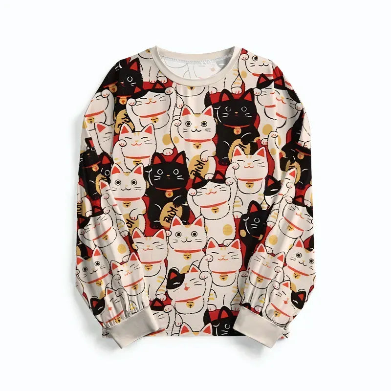 japanese lucky cat pajama set for family
