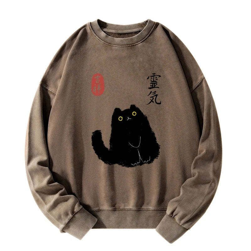 japanese unisex sweatshirt with civet cat design