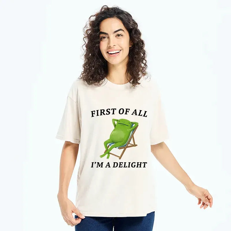 Washed Frog T-Shirt Casual Streetwear