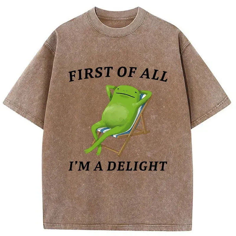 Kyoto-Lion Leisurely Frog Washed T-Shirt