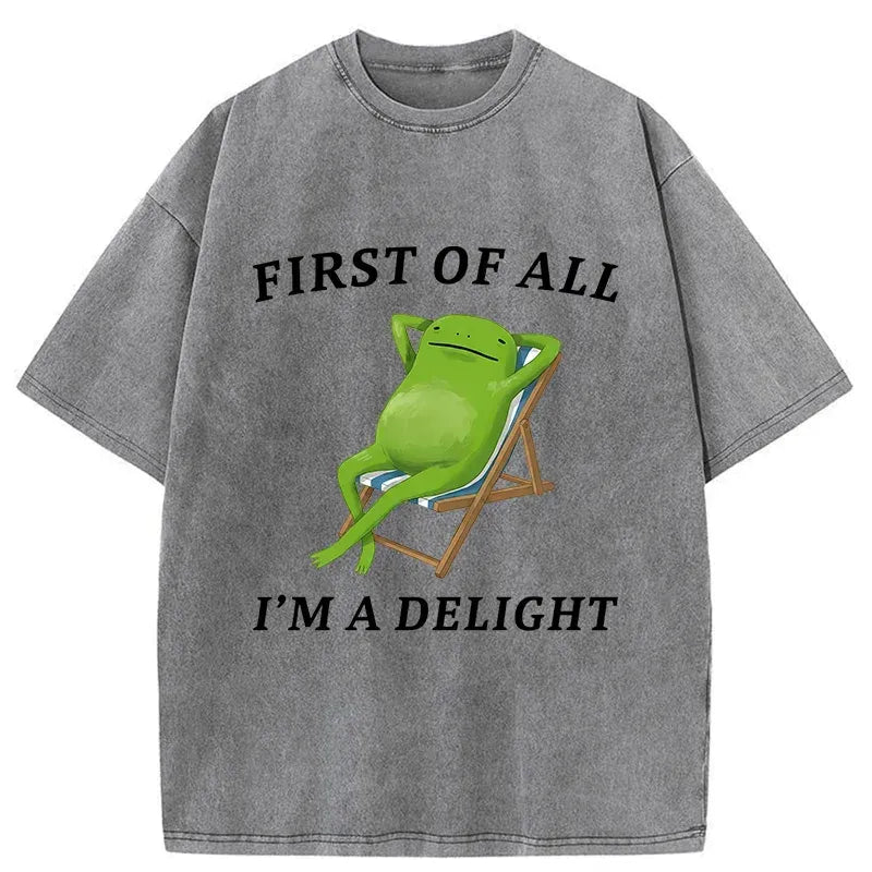 Kyoto-Lion Leisurely Frog Washed T-Shirt