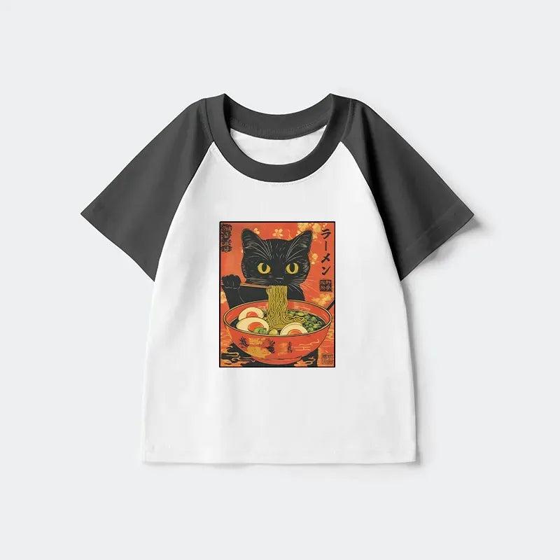 Kyoto-Lion hungry cat ramen kids tee best seller