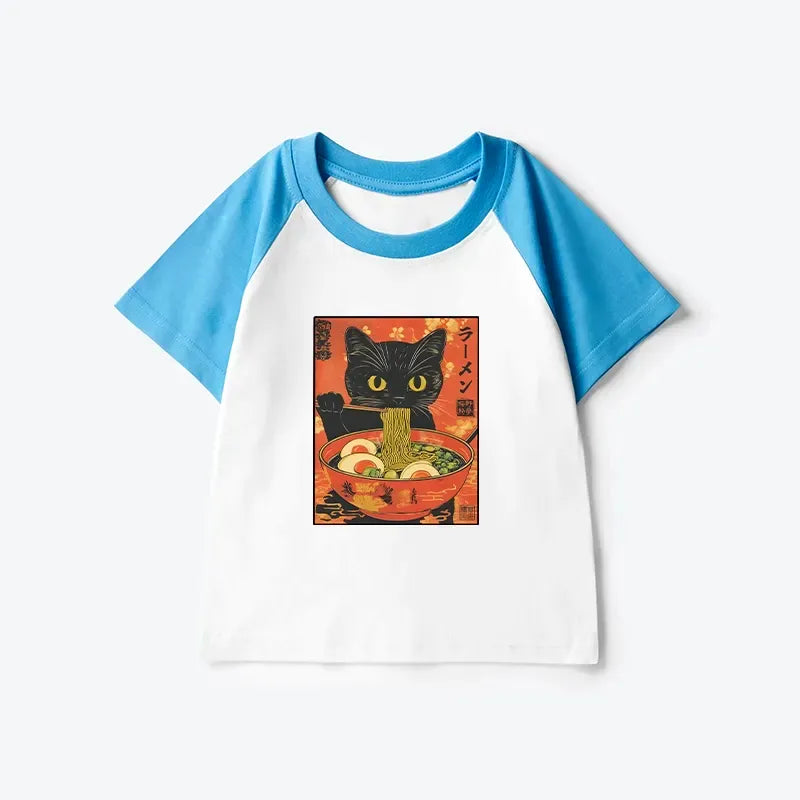 Kyoto-Lion hungry cat ramen kids tee best seller