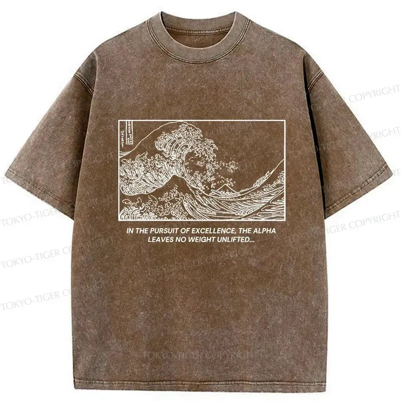 Kyoto-Lion Great Wave Washed T-Shirt