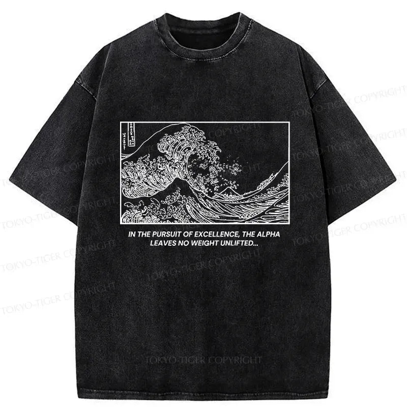 Kyoto-Lion Great Wave Washed T-Shirt