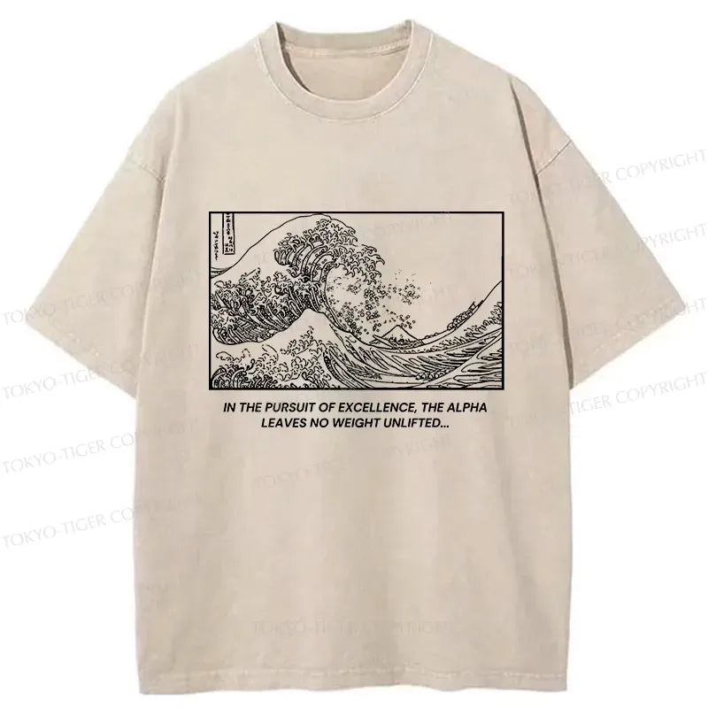 Kyoto-Lion Great Wave Washed T-Shirt