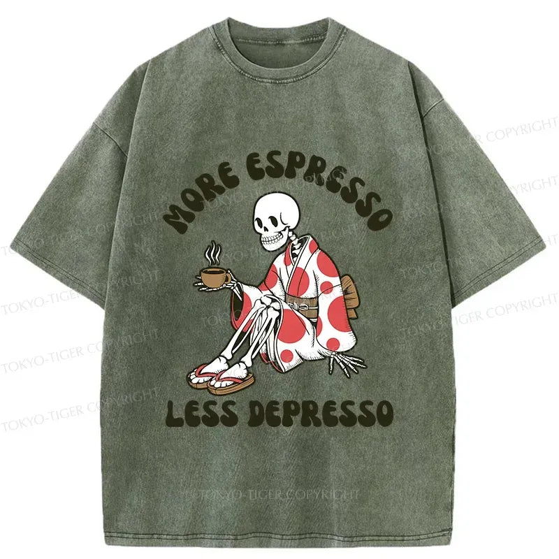 Skeleton Drinking Coffee Vintage Tee