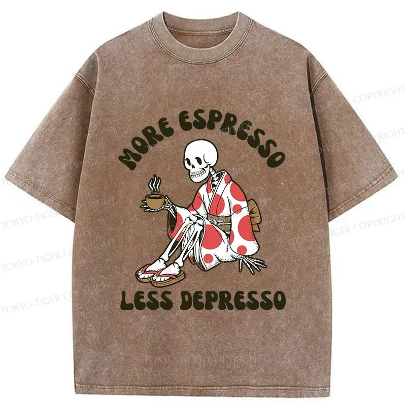Skeleton Drinking Coffee Vintage Tee