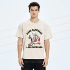 Kyoto-Lion Skeleton Drinking Coffee Japan Washed T-Shirt