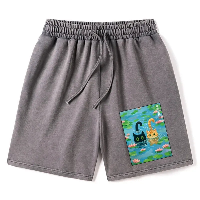 Japanese Cat Shorts for Summer