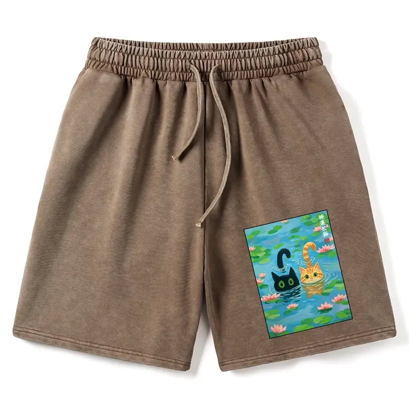Japanese Cat Shorts for Summer