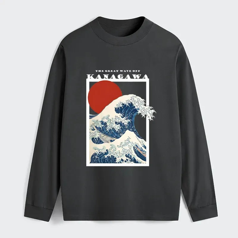 Minimalist Ukiyo-e Long Sleeve T-Shirt