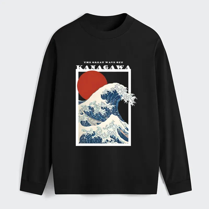 Minimalist Ukiyo-e Long Sleeve T-Shirt