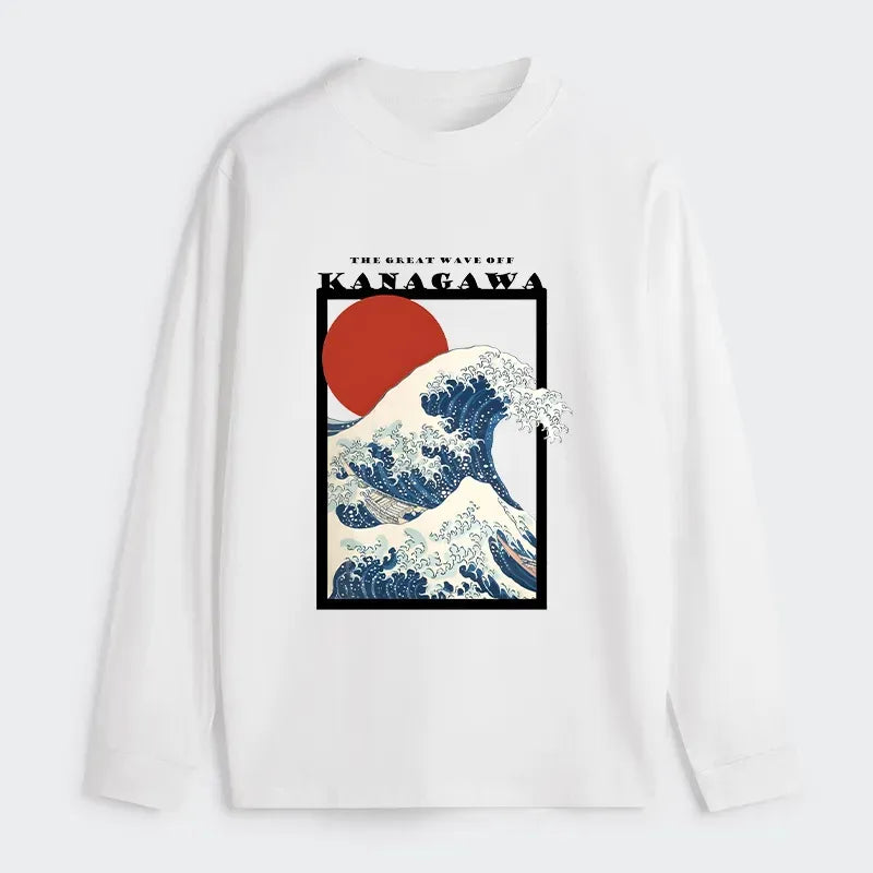 Minimalist Ukiyo-e Long Sleeve T-Shirt