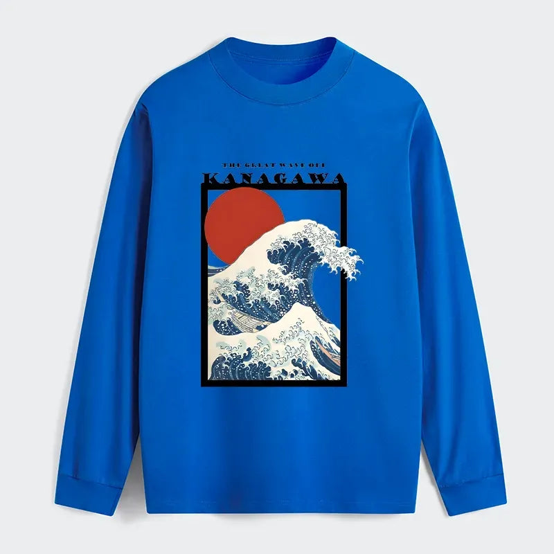 Minimalist Ukiyo-e Long Sleeve T-Shirt