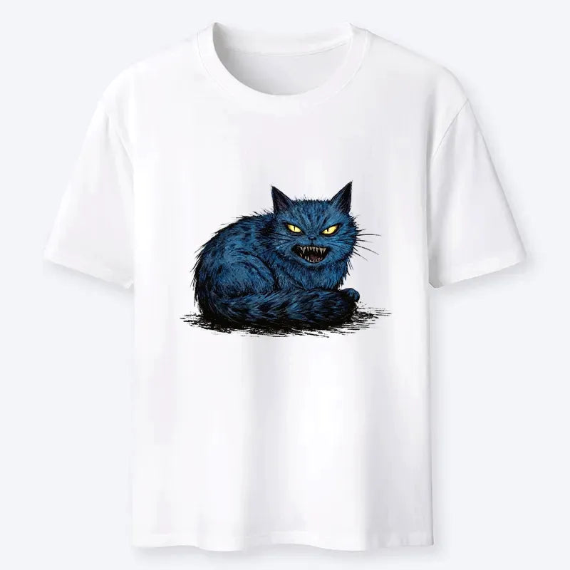 Kyoto-Lion Fierce Blue Cat With Sharp Teeth Art Classic T-Shirt