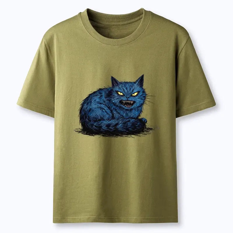 Kyoto-Lion Fierce Blue Cat With Sharp Teeth Art Classic T-Shirt
