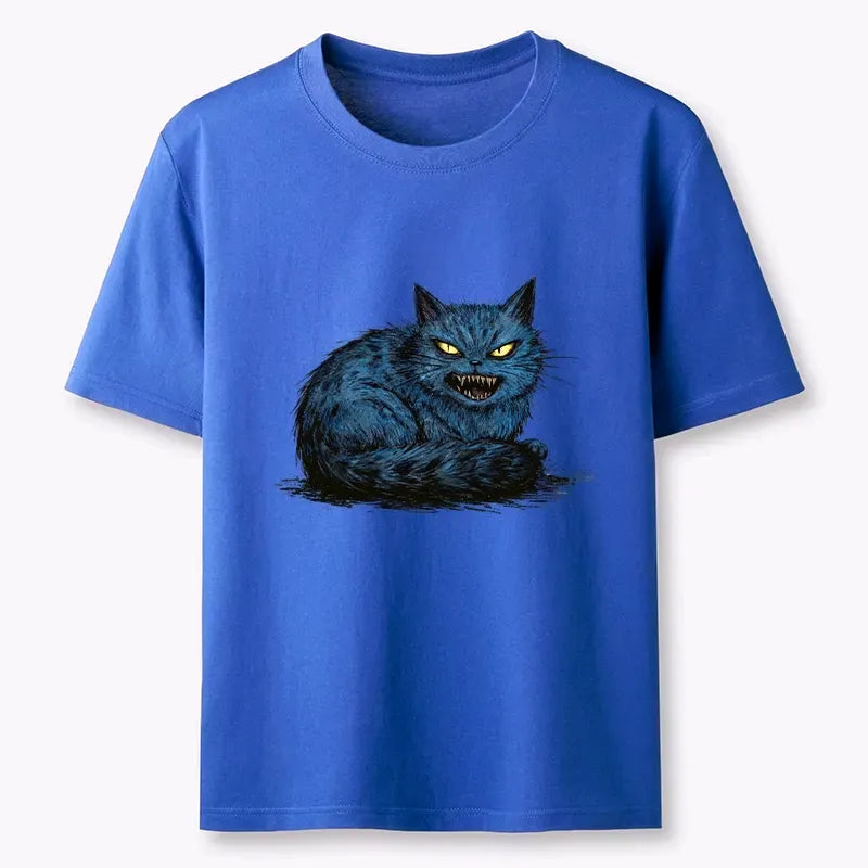 Kyoto-Lion Fierce Blue Cat With Sharp Teeth Art Classic T-Shirt