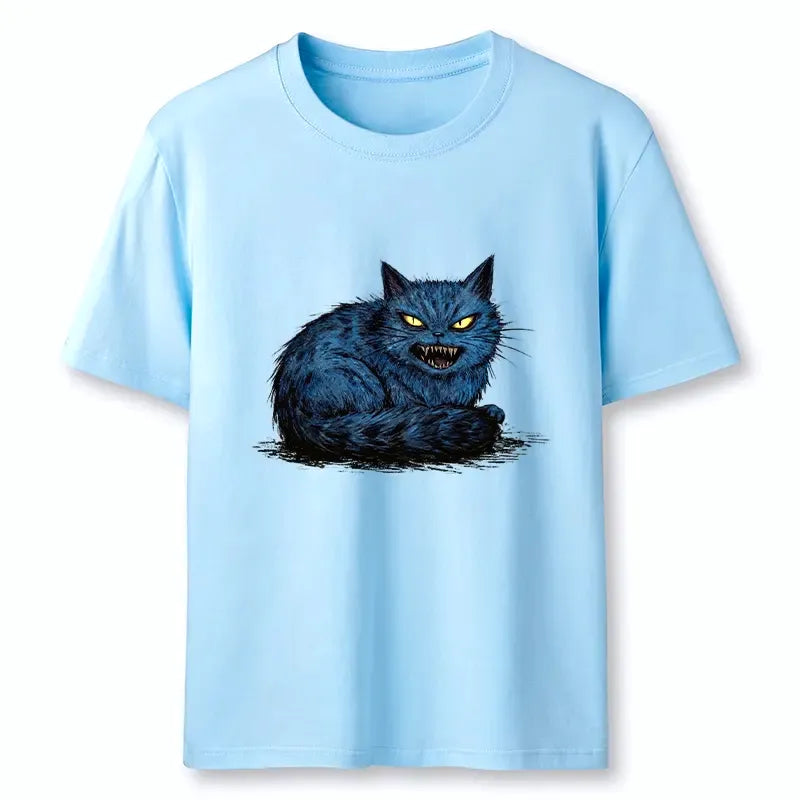 Kyoto-Lion Fierce Blue Cat With Sharp Teeth Art Classic T-Shirt