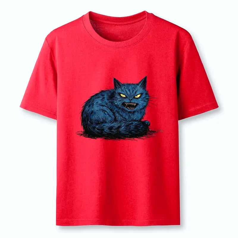 Kyoto-Lion Fierce Blue Cat With Sharp Teeth Art Classic T-Shirt