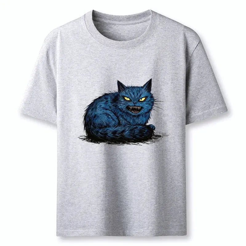 Kyoto-Lion Fierce Blue Cat With Sharp Teeth Art Classic T-Shirt