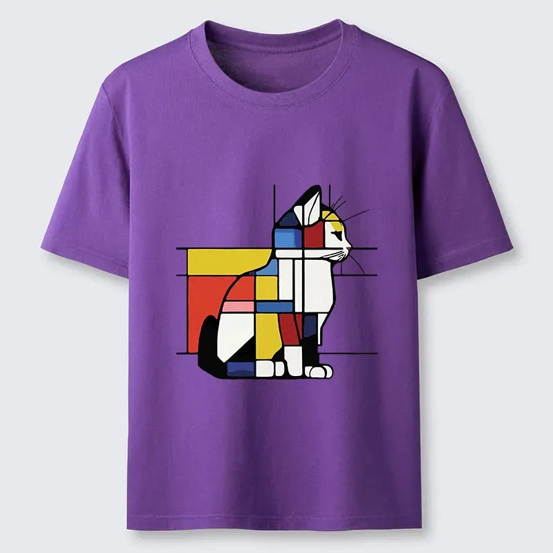 Primary Colors Cat Art Vintage T-Shirt